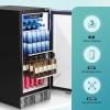 EUHOMY Beverage Refrigerator 15 Inch, Under Counter 127 Can Beverage Fridge with Stainless Steel Door, Beverage Cooler Built-in and Undercounter Drink Fridge – Soda Cola