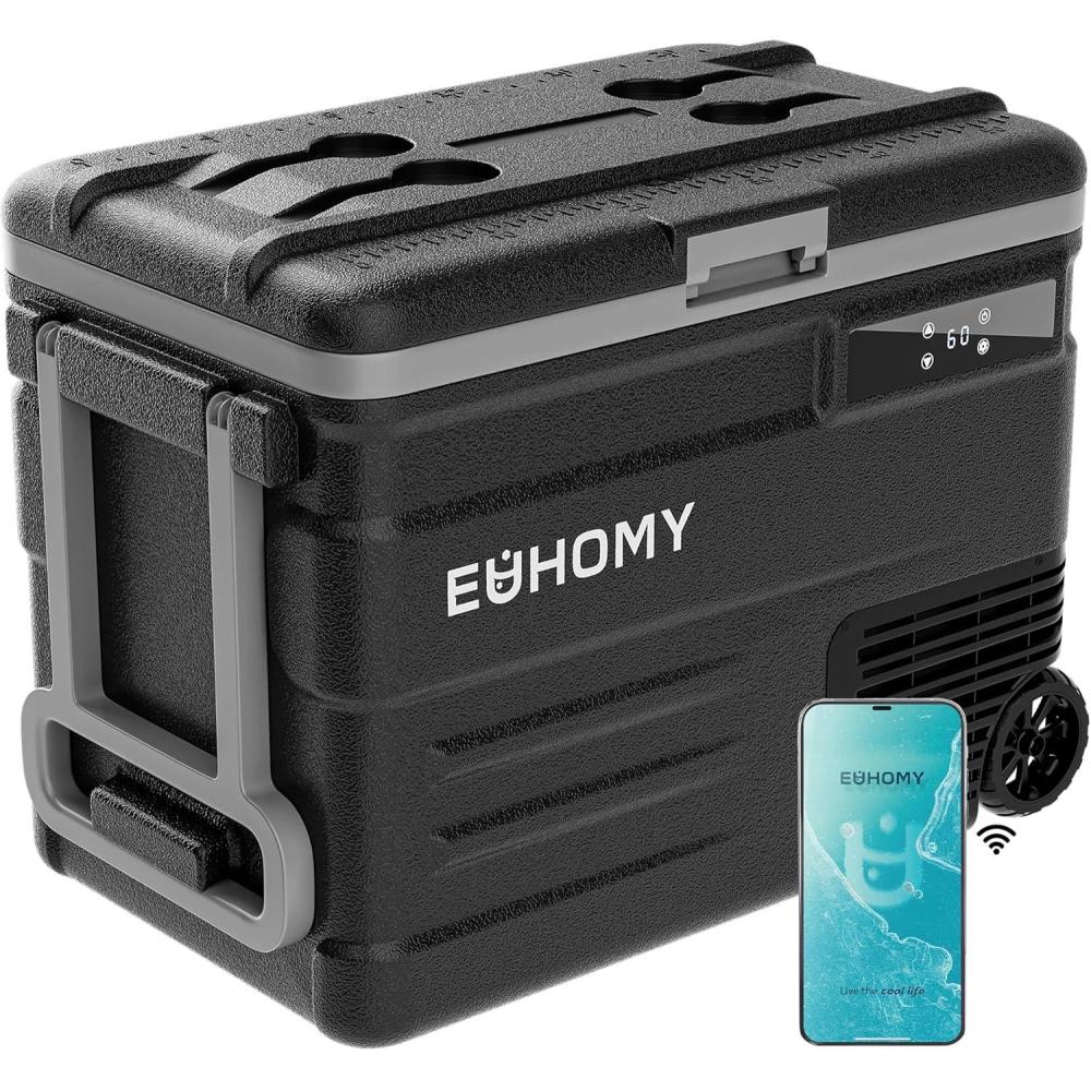 imageEUHOMY 12 Volt Refrigerator 59QT55L 12V Fridge APP Control Electric Cooler 1224V DC 110240V AC Car Refrigerator 068 12 Volt Cooler for Camping Trip Truck Boating Outdoor59 QT