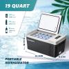 EUHOMY 12 Volt Refrigerator, 19QT(18L) Compressor Electric Cooler APP Control, Car Fridge -4℉~68℉, Portable Refrigerator 12/24V DC 110-240V AC, Portable Freezer for Camping, Travel, Boat(19 QT)