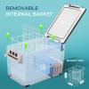 EUHOMY 12 Volt Refrigerator, 48QT(45L) Electric Cooler, 12V Fridge APP Control, 12V Cooler -4℉~68℉, Portable Freezer 12/24V DC 110-240V AC for Camping, Travel, Truck, Home(37QT)