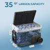 EUHOMY 12 Volt Refrigerator, 53QT(50L) Electric Cooler, Portable Freezer 12V/24V DC 110-240V AC, 12V Fridge -4℉~68℉, 12V Cooler with Wheels & 2 Baskets for Travel, Truck, Boat, Camping(Refrigerator)