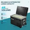 EUHOMY 12 Volt Refrigerator, 59QT(55L) 12V Fridge APP Control, Electric Cooler 12/24V DC 110-240V AC, Car Refrigerator 0℉~68℉, 12 Volt Cooler for Camping, Trip, Truck, Boating, Outdoor(49QT)