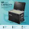 EUHOMY 12 Volt Refrigerator, 59QT(55L) 12V Fridge APP Control, Electric Cooler 12/24V DC 110-240V AC, Car Refrigerator 0℉~68℉, 12 Volt Cooler for Camping, Trip, Truck, Boating, Outdoor(59 QT)