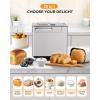 EUHOMY Bread Maker Machine 13-in-1 Bread Machine, Dough Maker, Auto Nut Dispenser & Ceramic Pan, 2LB and 3 Loaf Sizes & 3 Crust Colors, 650W Bread Machine with Keep Warm Set, Whole Wheat(Bread Maker 25 Programs)