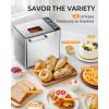 EUHOMY Bread Maker Machine 13-in-1 Bread Machine, Dough Maker, Auto Nut Dispenser & Ceramic Pan, 2LB and 3 Loaf Sizes & 3 Crust Colors, 650W Bread Machine with Keep Warm Set, Whole Wheat(NEW Bread Maker 13 Programs)