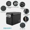 EUHOMY CF55 Insulated Protective Cover 59 Quart Car Refrigerator Insulated Transit Bag, 12 Volt Portable Refrigerator Cover 59QT Car Fridge Freezer, Black(Refrigerator)
