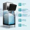EUHOMY Commercial Ice Maker Machine 400Lbs/24H, SECOP Compressor&ETL Approval, Industrial Ice Machine, 250Lbs Storage, Ice Ready in 8-15 min, Stainless Steel Ice Maker for Bar/Cafe/Restaurant/Business(Silver)