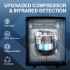 EUHOMY Commercial Under Counter Nugget Ice Maker Machine, 66Lbs/Day, Bulit-in Freestanding Ice Maker with Gravity Drainage, Self-Cleaning & 24H Timer Ice Machine, for Commercial & Home Use(Silver)(55lbs/Day)