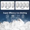 EUHOMY Commercial Under Counter Nugget Ice Maker Machine, 66Lbs/Day, Bulit-in Freestanding Ice Maker with Gravity Drainage, Self-Cleaning & 24H Timer Ice Machine, for Commercial & Home Use(Silver)(55lbs/Day)