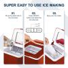 EUHOMY Commercial Under Counter Nugget Ice Maker Machine, 66Lbs/Day, Bulit-in Freestanding Ice Maker with Gravity Drainage, Self-Cleaning & 24H Timer Ice Machine, for Commercial & Home Use(Silver)(55lbs/Day)