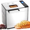 EUHOMY Bread Maker Machine 13-in-1 Bread Machine, Dough Maker, Auto Nut Dispenser & Ceramic Pan, 2LB and 3 Loaf Sizes & 3 Crust Colors, 650W Bread Machine with Keep Warm Set, Whole Wheat(NEW Bread Maker 13 Programs)