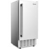 EUHOMY Commercial Under Counter Nugget Ice Maker Machine, 66Lbs/Day, Bulit-in Freestanding Ice Maker with Gravity Drainage, Self-Cleaning & 24H Timer Ice Machine, for Commercial & Home Use(Silver)(66lbs/Day)