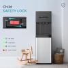 Euhomy Bottom Loading Water Dispenser for 5 Gallons, 3 Temperatures (Cold/Hot/Warm) with Child Lock, Display Light, Water Dispenser for Apartments, Schools, Companies, Black