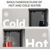 Euhomy Hot & Cold Water Dispenser, Top Loading Water Dispenser for 3 or 5 Gallon Bottles, Top Loading Hot & Cold Water Dispensor with Child Safety Lock, for Office, Home(Silver and Black)