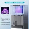 Euhomy Self-Cleaning Bottom Loading Water Dispenser, 3 Temperatures(Cold/Hot/Warm) with Child Lock, Display Light, Suitable for Apartments, Schools, Companies, Black&Silver