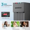 Euhomy Self-Cleaning Bottom Loading Water Dispenser, 3 Temperatures(Cold/Hot/Warm) with Child Lock, Display Light, Suitable for Apartments, Schools, Companies, Black&Silver