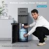 Euhomy Self-Cleaning Bottom Loading Water Dispenser, 3 Temperatures(Cold/Hot/Warm) with Child Lock, Display Light, Suitable for Apartments, Schools, Companies, Black&Silver