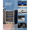 EUHOMY 24 Inch Wine Cooler Refrigerator 54 Bottl-Dual Zone, Built-in or Freestanding Wine Fridge with Glass Door, Wine Refrigerator for Home Bar Kitchen