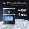 EUHOMY LunaArc Crescent Ice Maker Countertop, 1600Pcs/Day, Ready in 12Mins, Auto Deep Cleaning, Timer, Portable Ice Maker Machine with Clear Ice Cubes for Whiskey/Coffee/Soft Drinks