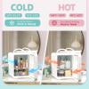 EUHOMY Mini Fridge, 5L AC/DC Small Refrigerator with Dimmable LED Mirror, Portable Cooler and Warmer for Skin Care, Cosmetics, Beverage, 5L Makeup Mini Skincare Fridge for Bedroom, Car, Office, White