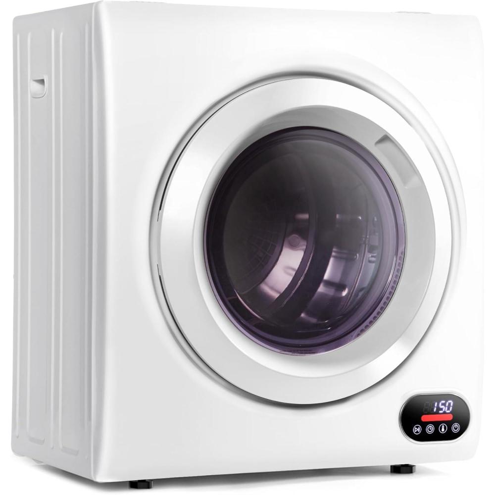 imageEuhomy 110V Portable Clothes Dryer 850W Compact Laundry Dryers 15 cuft Front Load Stainless Steel Electric Dryers Machine with Stainless Steel Tub for ApartmentRVsDormsWhite Easy Control265 CuFt NO2