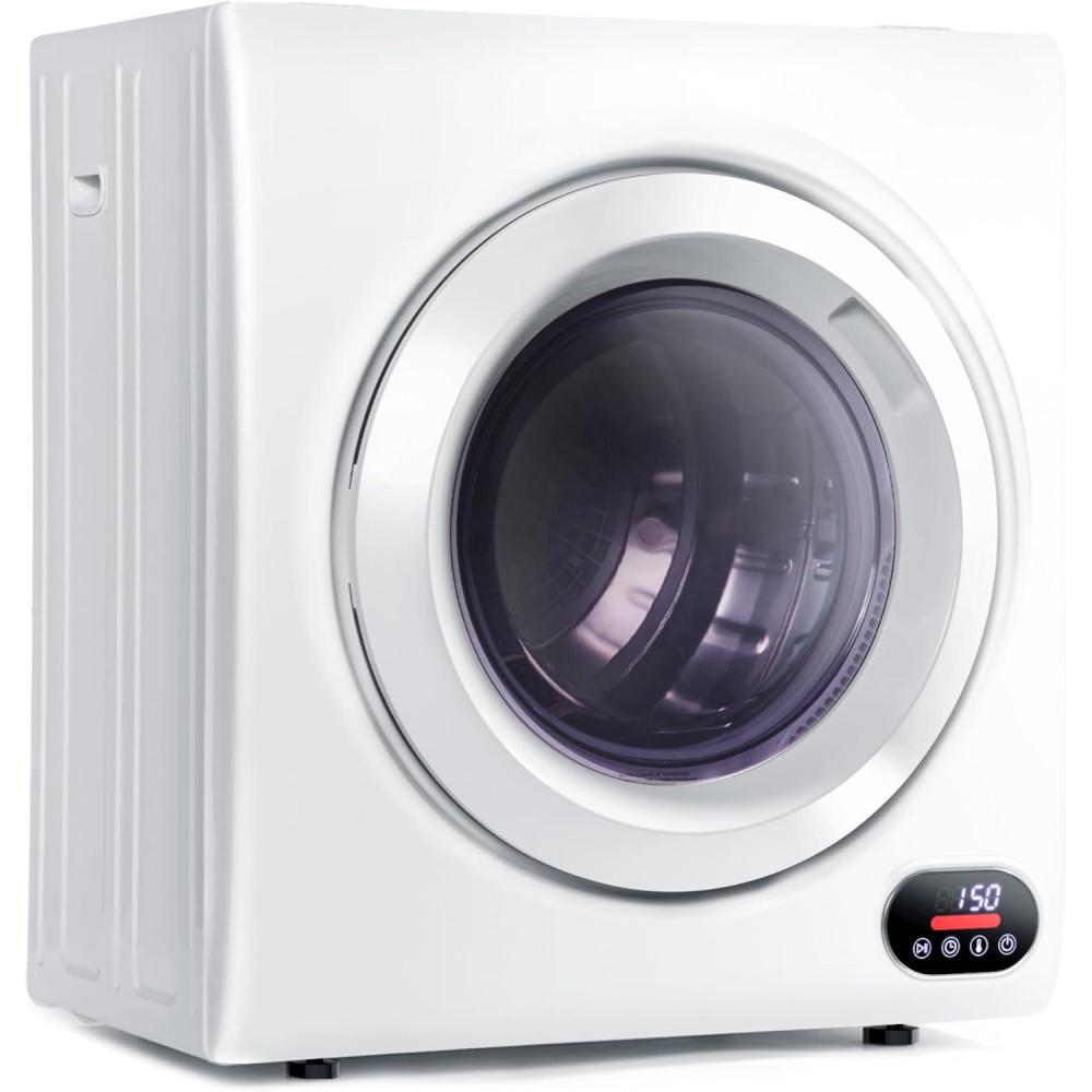 imageEuhomy 110V Portable Clothes Dryer 850W Compact Laundry Dryers 15 cuft Front Load Stainless Steel Electric Dryers Machine with Stainless Steel Tub for ApartmentRVsDormsWhite Easy Control35 CuFt