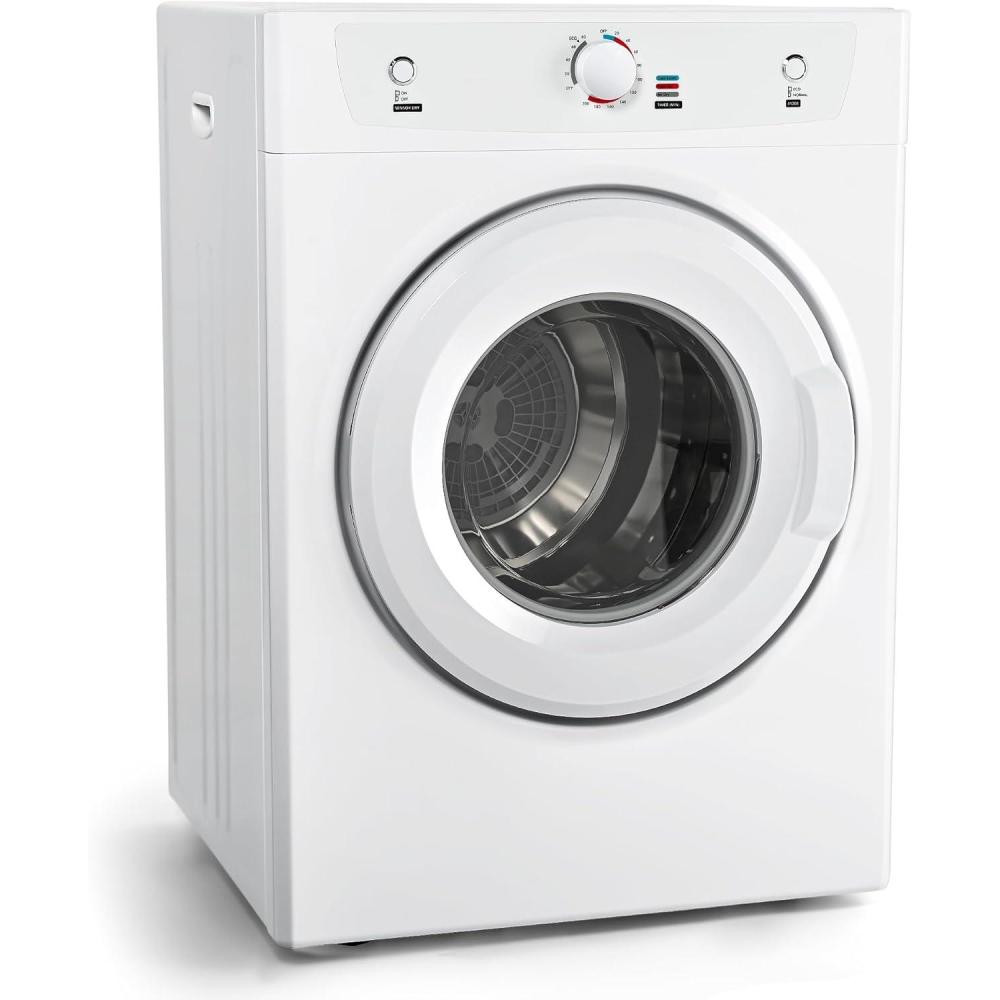 imageEuhomy Compact Dryer 18 cu ft Portable Clothes Dryers with Exhaust Duct with Stainless Steel Liner Four Function Small Dryer Machine Suitable for Apartments Dorm RVs White35 CuFt No 1