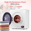 Euhomy 110V Portable Clothes Dryer 850W Compact Laundry Dryers 1.5 cu.ft Front Load Stainless Steel Electric Dryers Machine with Stainless Steel Tub for Apartment,RVs,Dorms,White Easy Control(2.65 Cu.Ft NO.2)