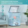 EUHOMY 3.5 Cu.Ft Chest Freezer with Removable Basket, Small Deep Freezer Adjustable 7 Thermostat, Quiet Mini Freezer Free-Standing Top Door, Energy Saving for Apartment/Garage/Basement/Dorm/Home,Black(3.5 CU.FT)