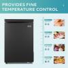 EUHOMY 3.5 Cu.Ft Chest Freezer with Removable Basket, Small Deep Freezer Adjustable 7 Thermostat, Quiet Mini Freezer Free-Standing Top Door, Energy Saving for Apartment/Garage/Basement/Dorm/Home,Black(2.8 CU.FT)
