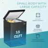 EUHOMY 3.5 Cu.Ft Chest Freezer with Removable Basket, Small Deep Freezer Adjustable 7 Thermostat, Quiet Mini Freezer Free-Standing Top Door, Energy Saving for Apartment/Garage/Basement/Dorm/Home,Black(3.5 CU.FT)