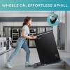 EUHOMY Upright freezer, 2.1 Cubic Feet, Single Door Compact Mini Freezer with Reversible Stainless Steel Door, Removable Shelves, Small freezer for Home/Dorms/Apartment/Office, Silver(3.5 CU.FT (With Wheels))