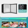 EUHOMY Upright freezer, 2.1 Cubic Feet, Single Door Compact Mini Freezer with Reversible Stainless Steel Door, Removable Shelves, Small freezer for Home/Dorms/Apartment/Office, Silver(2.1 CU.FT)