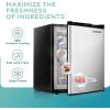 EUHOMY Upright freezer, 2.1 Cubic Feet, Single Door Compact Mini Freezer with Reversible Stainless Steel Door, Removable Shelves, Small freezer for Home/Dorms/Apartment/Office, Silver(2.1 CU.FT)