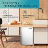 EUHOMY Upright freezer, 2.1 Cubic Feet, Single Door Compact Mini Freezer with Reversible Stainless Steel Door, Removable Shelves, Small freezer for Home/Dorms/Apartment/Office, Silver(2.1 CU.FT)
