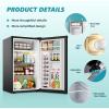 EUHOMY 3.2 Cu.Ft Mini Fridge with Freezer, Single Door Compact Refrigerator, Adjustable Thermostat, Mini Refrigerator Energy Saving, Mini fridge for Bedroom, Dorm, Office, Black(Black)