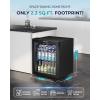 EUHOMY Beverage Refrigerator Cooler, 130 Can Mini Fridge with Glass Door for Soda Beer or Wine, Beverage Cooler for Home, Office, Bar with Adjustable Removable Shelves, Silver(Black)