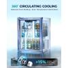 EUHOMY Beverage Refrigerator Cooler, 130 Can Mini Fridge with Glass Door for Soda Beer or Wine, Beverage Cooler for Home, Office, Bar with Adjustable Removable Shelves, Silver(Black)