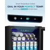 EUHOMY Beverage Refrigerator Cooler, 130 Can Mini Fridge with Glass Door for Soda Beer or Wine, Beverage Cooler for Home, Office, Bar with Adjustable Removable Shelves, Silver(Black)