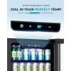 EUHOMY Beverage Refrigerator Cooler, 130 Can Mini Fridge with Glass Door for Soda Beer or Wine, Beverage Cooler for Home, Office, Bar with Adjustable Removable Shelves, Silver(Silver)