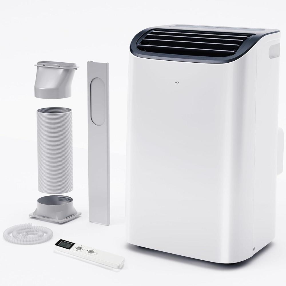 imageEUHOMY 10000 BTU Portable Air Conditioners Up to 450 sqft 31 Standing Smart Cooling AC with Remote Dehumidifier Fan Air Conditioner Cools Room 3 Modes 24hour timer LED Display Bedroom12 000 BTU