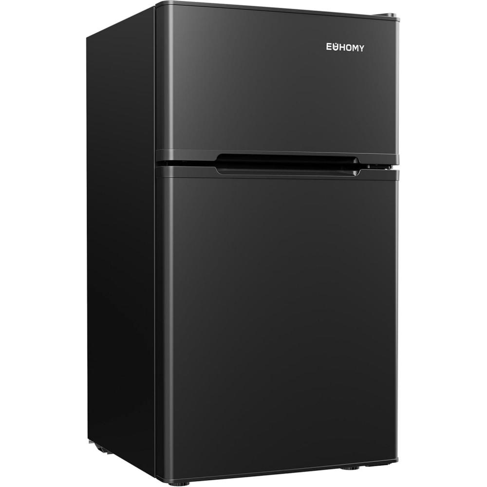 imageEUHOMY 74 CuFt Refrigerator with Freezer 2 Door Fridge Adjustable ThermostatLarge Capacity Refrigerator for KitchenDormOfficeApartment  Food Storage or Cooling drinks BlackBlack