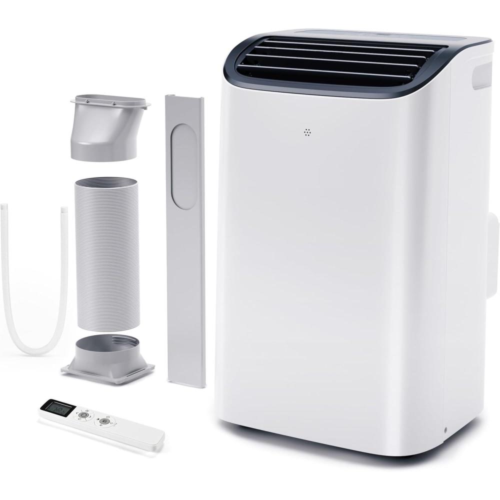 imageEUHOMY Portable Air Conditioners 12000 Btu 3 in 1 Portable Cooling AC with Dehumidifier Fan Modes Standup AC Unit with 46dB Low Noise ampamp 24H Timer Sleep Mode for Bedroom Rooms up to 550 SqFt14 000 BTU
