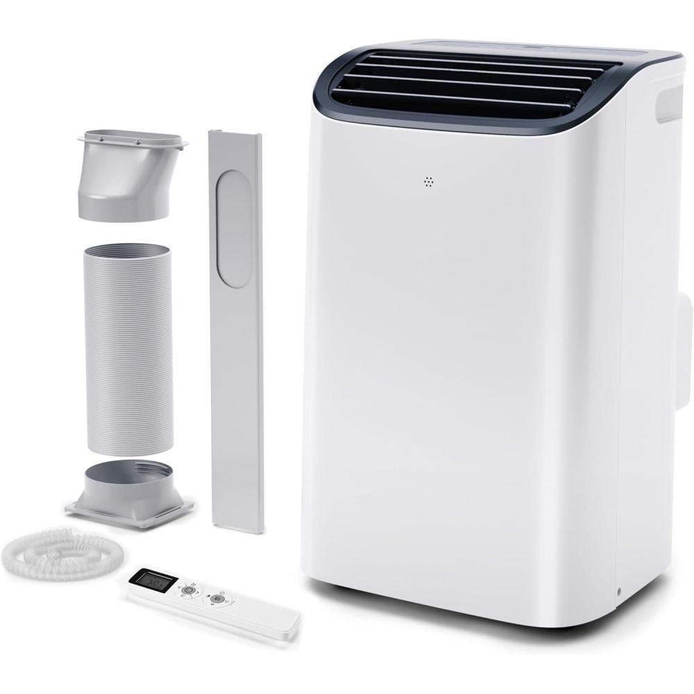 imageEUHOMY Portable Air Conditioners 12000 Btu 3 in 1 Portable Cooling AC with Dehumidifier Fan Modes Standup AC Unit with 46dB Low Noise ampamp 24H Timer Sleep Mode for Bedroom Rooms up to 550 SqFt12 000 BTU with HEAT