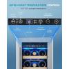 EUHOMY 12 Inch Wine Cooler Refrigerator, Wine Fridge 18 Bottles, Built-in or Freestanding with Double-Layer Tempered Glass Door, Mini Fridge with Quiet and Temperature Memory Function(12″ Single Zone Wine Cooler)