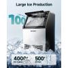 EUHOMY Commercial Ice Maker Machine,100lbs/24H Stainless Steel Under Counter Ice Machine with 33lbs Storage Bin, Freestanding Ice Maker for Home/Bar/Cafe/Restaurant(100lbs/day)