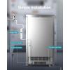 EUHOMY Commercial Ice Maker,105lbs/24H,Stainless Steel Under Counter Ice Machine with Water Filter,33lbs Storage Capacity, 45 Cubes in 8-12 Mins, Freestanding Ice Machine for Home/Bar/Cafe/Restaurant