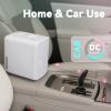 EUHOMY Mini Fridge, 4 Liter/6 Cans AC/DC Small Refrigerator for Skincare, Portable Cooler and Warmer for Skin Care, Cosmetics, Beverage, 4L Makeup Mini Fridge for Bedroom, Car, Office, Dorm, Pink(White)