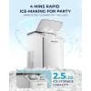 EUHOMY Nugget Ice Maker Countertop, Max 40lbs/Day, Auto-Cleaning, 2Qt Reservoir, Compact Sonic Ice Maker with 2.5lbs Basket and Scoop, Soft Chewable Nugget Ice for Home/Party/RV/Camping (Stainless)(Stainless)
