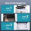 EUHOMY Nugget Ice Makers Countertop, Ready in 8 Mins, 35lbs/24H, Self-Cleaning, Portable Ice Maker Machine with Ice Scoop & Basket, Sonic Ice Maker with Chewable Pellet Ice for Home/Party/RV/Camping(Silver)
